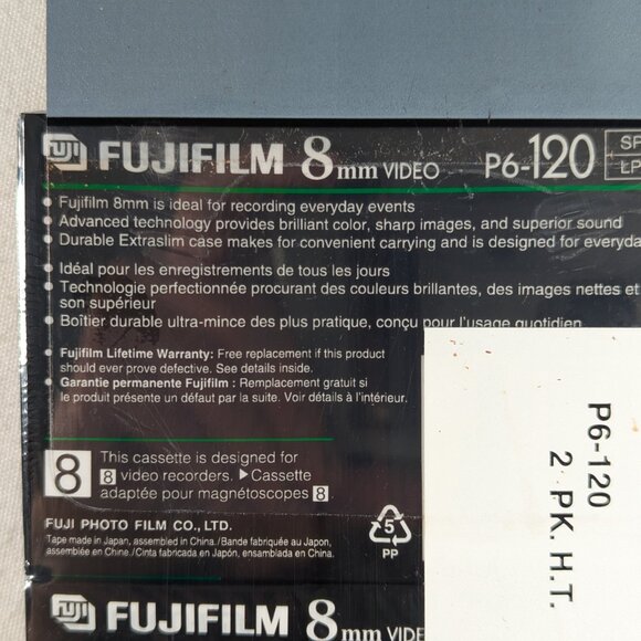 2 pack 8mm Fujifilm Camcorder tapes 120 mins videocassette NEW factory sealed - Picture 4 of 5